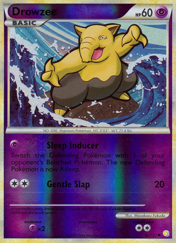 HeartGold SoulSilver Drowzee #62/123 reverse holo